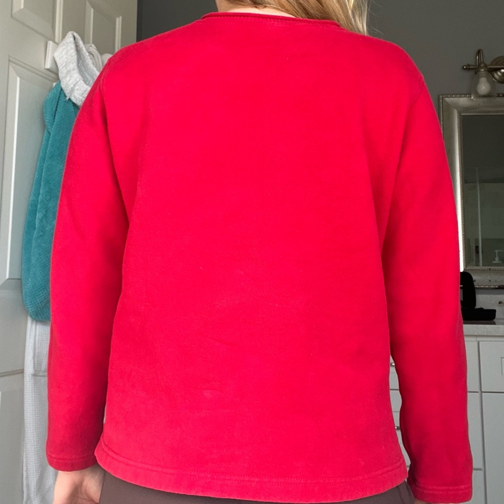 Classic Elements, Christmas Sweatshirt, Small, Red with Snowman Scene - Picture 3 of 7